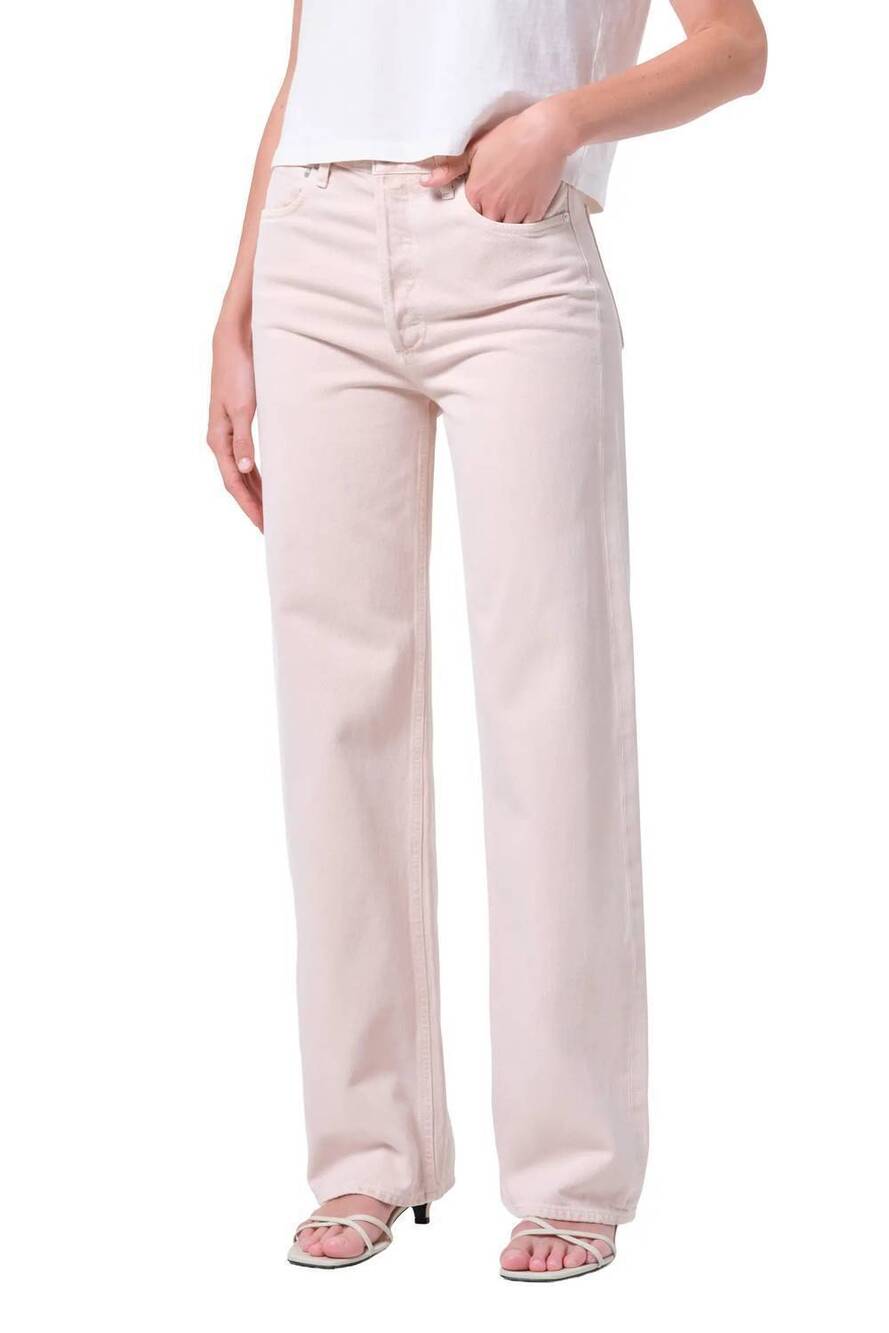 NEW AGOLDE ren high waist wide leg jeans in foundation
